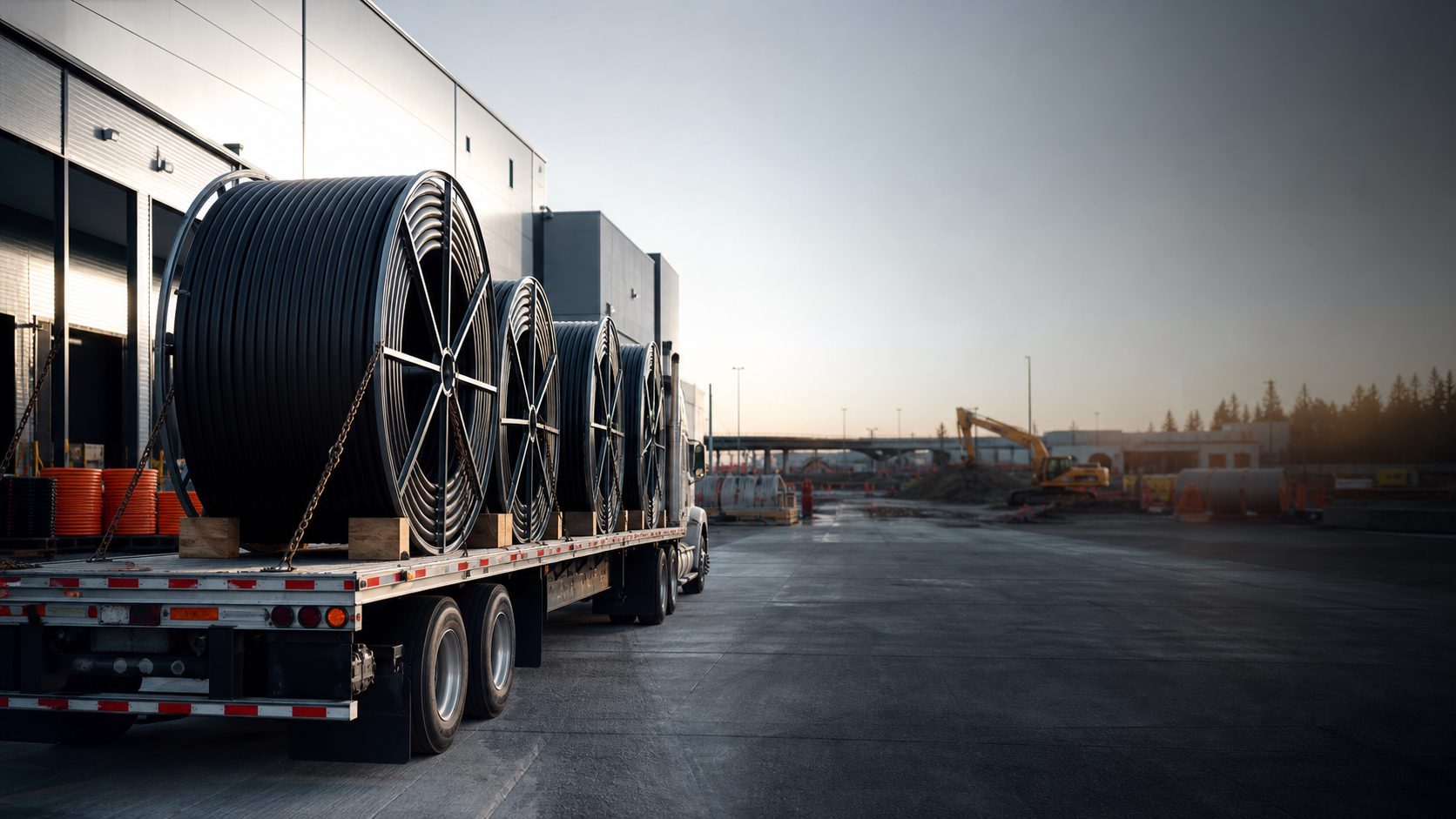 TK reels loaded for delivery